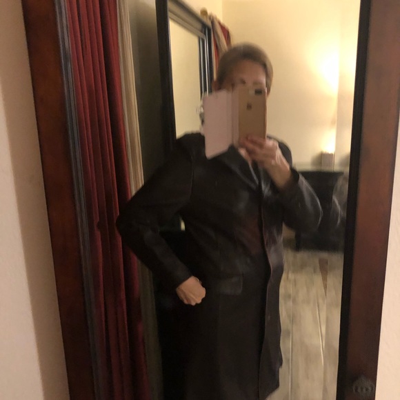 Nicole Miller Genuine Brown Leather Jacket - Picture 7 of 7